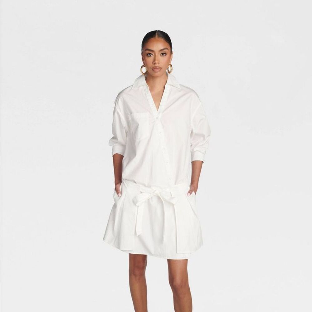 Kbb By Kahlana Women'S 'The Apron Shirt Dress' - White Xl